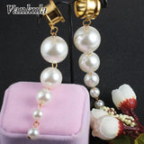 Pearl Dangle Ear Tunnel Expander Piercing Jewelry