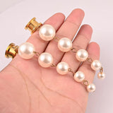 Pearl Dangle Ear Tunnel Expander Piercing Jewelry