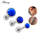 3pcs Opal Ear Cartilage Piercing 16G Ball Earrings Stud