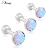 3pcs Opal Ear Cartilage Piercing 16G Ball Earrings Stud