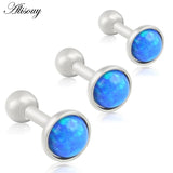 3pcs Opal Ear Cartilage Piercing 16G Ball Earrings Stud