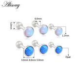 3pcs Opal Ear Cartilage Piercing 16G Ball Earrings Stud