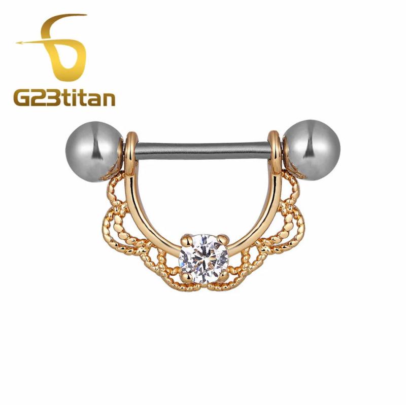 Sexy Surgical Steel Crystal Nipple Rings 14G Barbell Piercing Jewelry