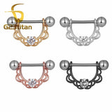 Sexy Surgical Steel Crystal Nipple Rings 14G Barbell Piercing Jewelry