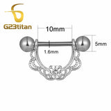 Sexy Surgical Steel Crystal Nipple Rings 14G Barbell Piercing Jewelry