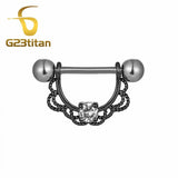 Sexy Surgical Steel Crystal Nipple Rings 14G Barbell Piercing Jewelry