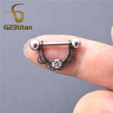 Sexy Surgical Steel Crystal Nipple Rings 14G Barbell Piercing Jewelry