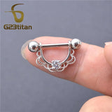 Sexy Surgical Steel Crystal Nipple Rings 14G Barbell Piercing Jewelry