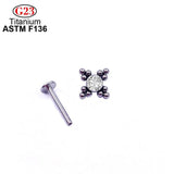 Titanium 16G Opal Nose Piercing Labret Lip Rings Earrings