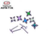 Titanium 16G Opal Nose Piercing Labret Lip Rings Earrings