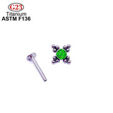 Titanium 16G Opal Nose Piercing Labret Lip Rings Earrings