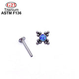 Titanium 16G Opal Nose Piercing Labret Lip Rings Earrings