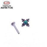 Titanium 16G Opal Nose Piercing Labret Lip Rings Earrings
