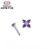 Titanium 16G Opal Nose Piercing Labret Lip Rings Earrings