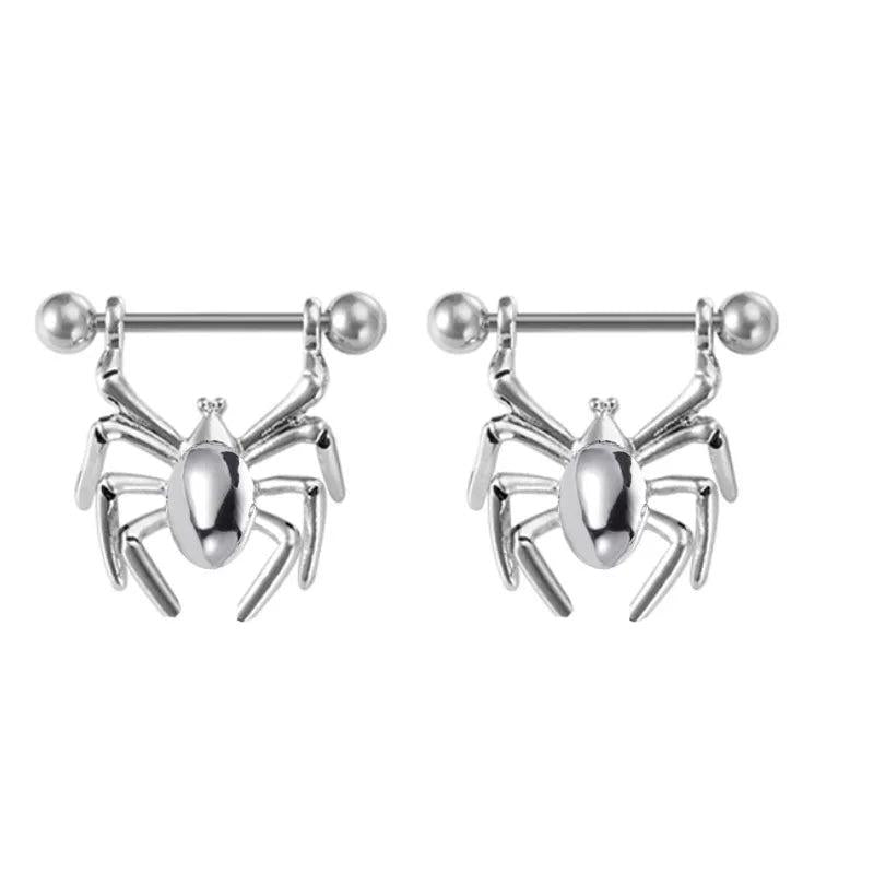 Miqiao Serpentine Spider Breast Stud - Piercing Accessories