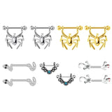 Miqiao Serpentine Spider Breast Stud - Piercing Accessories
