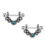 Miqiao Serpentine Spider Breast Stud - Piercing Accessories