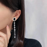Dangle Stars Chain Ear Tunnel Plugs Gauges Piercing Expander Earrings
