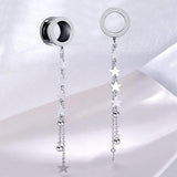 Dangle Stars Chain Ear Tunnel Plugs Gauges Piercing Expander Earrings