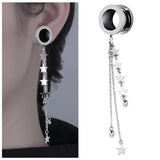 Dangle Stars Chain Ear Tunnel Plugs Gauges Piercing Expander Earrings