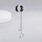 Sun & Moon Dangle Pendant Ear Tunnel Plugs Gauges Flesh Piercing