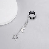 Sun & Moon Dangle Pendant Ear Tunnel Plugs Gauges Flesh Piercing