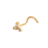 Titanium Nose Stud CZ Zircon Triangular 20G Nose Rings Screw Nose Jewelry