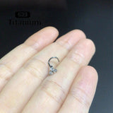 Titanium Nose Stud CZ Zircon Triangular 20G Nose Rings Screw Nose Jewelry