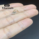 Titanium Nose Stud CZ Zircon Triangular 20G Nose Rings Screw Nose Jewelry