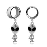 Alien Pendant Dangle Ear Tunnel Plugs Gauges 10mm