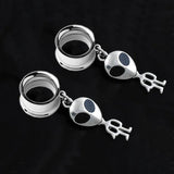 Alien Pendant Dangle Ear Tunnel Plugs Gauges 10mm