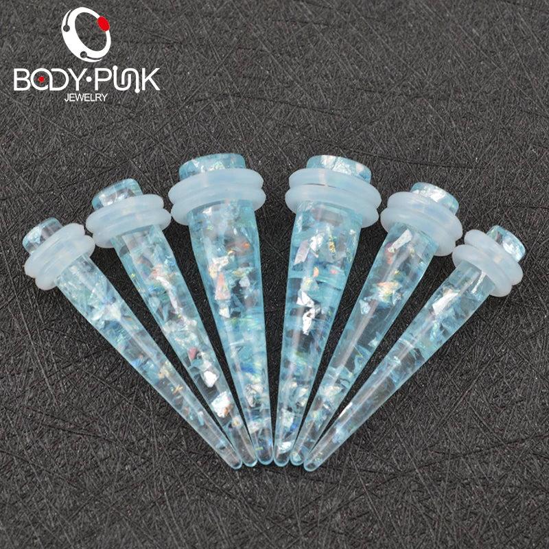 Opal Taper Stretcher Solid Ear Expander Body Piercing Jewelry