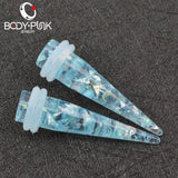 Opal Taper Stretcher Solid Ear Expander Body Piercing Jewelry