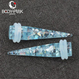 Opal Taper Stretcher Solid Ear Expander Body Piercing Jewelry