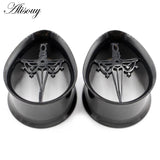 2PCS Stainless Steel Water Drop Ear Tunnels Plugs Gauges Piercing Body Jewelry