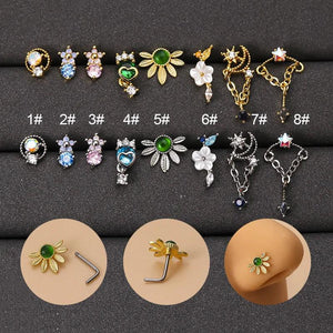 Sun Flower Nose Ring Stainless Steel