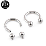 2 Pcs Titanium Horseshoe Nose Hoop Septum Lip Studs Nostril Earrings