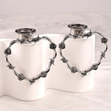 Vankula 2PCS Ear Piercing Tunnels Heart Pendant Stainless Steel Expander