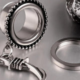 Vankula 2PCS Ear Piercing Tunnels Heart Pendant Stainless Steel Expander