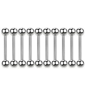 10 PCS Surgcial Steel Women Tongue Rings Barbell Nipple Body Jewelry