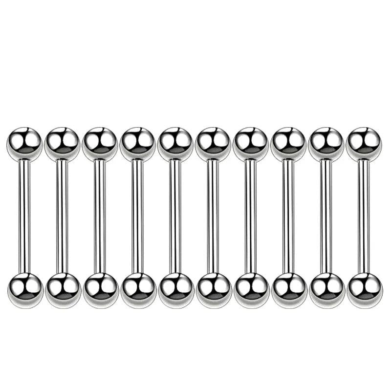 10 PCS Surgcial Steel Women Tongue Rings Barbell Nipple Body Jewelry