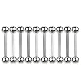 10 PCS Surgcial Steel Women Tongue Rings Barbell Nipple Body Jewelry