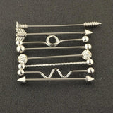 Stainless Steel Heart Industrial Piercing Set Arrow Industrial Barbell
