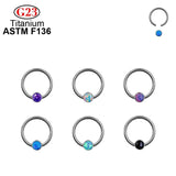 G23 Titanium CZ Stone Nose Ring Clicker Ear Piercing Hoop Earrings