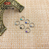 G23 Titanium CZ Stone Nose Ring Clicker Ear Piercing Hoop Earrings