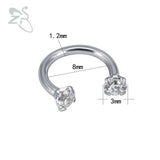5 Pairs 16G Surgical Steel Nose Stud BCR Nose Ear Piercing