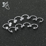 5 Pairs 16G Surgical Steel Nose Stud BCR Nose Ear Piercing