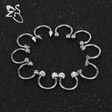 5 Pairs 16G Surgical Steel Nose Stud BCR Nose Ear Piercing
