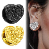 Heart Skull Stainless Steel Ear Plugs for Halloween