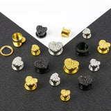 Heart Skull Stainless Steel Ear Plugs for Halloween